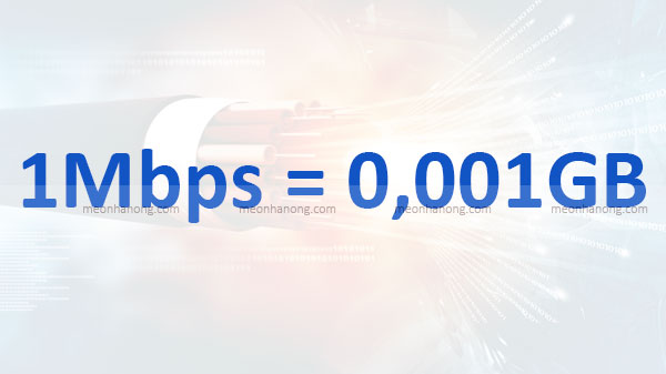 1Mbps = 0,001GB